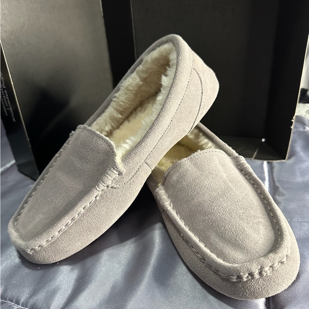 Women’s Gray Suede Loafers